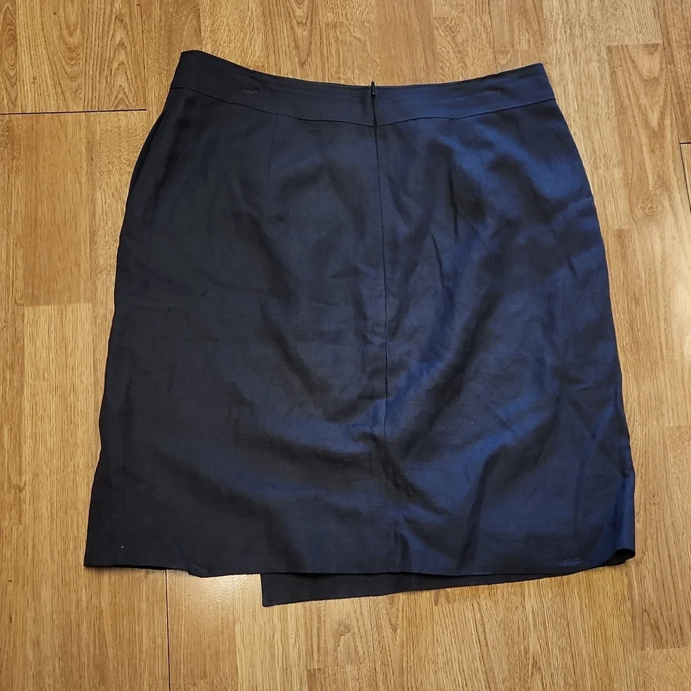 Classiques Entier gray faux wrap asymmetrical gray career skirt sz 8